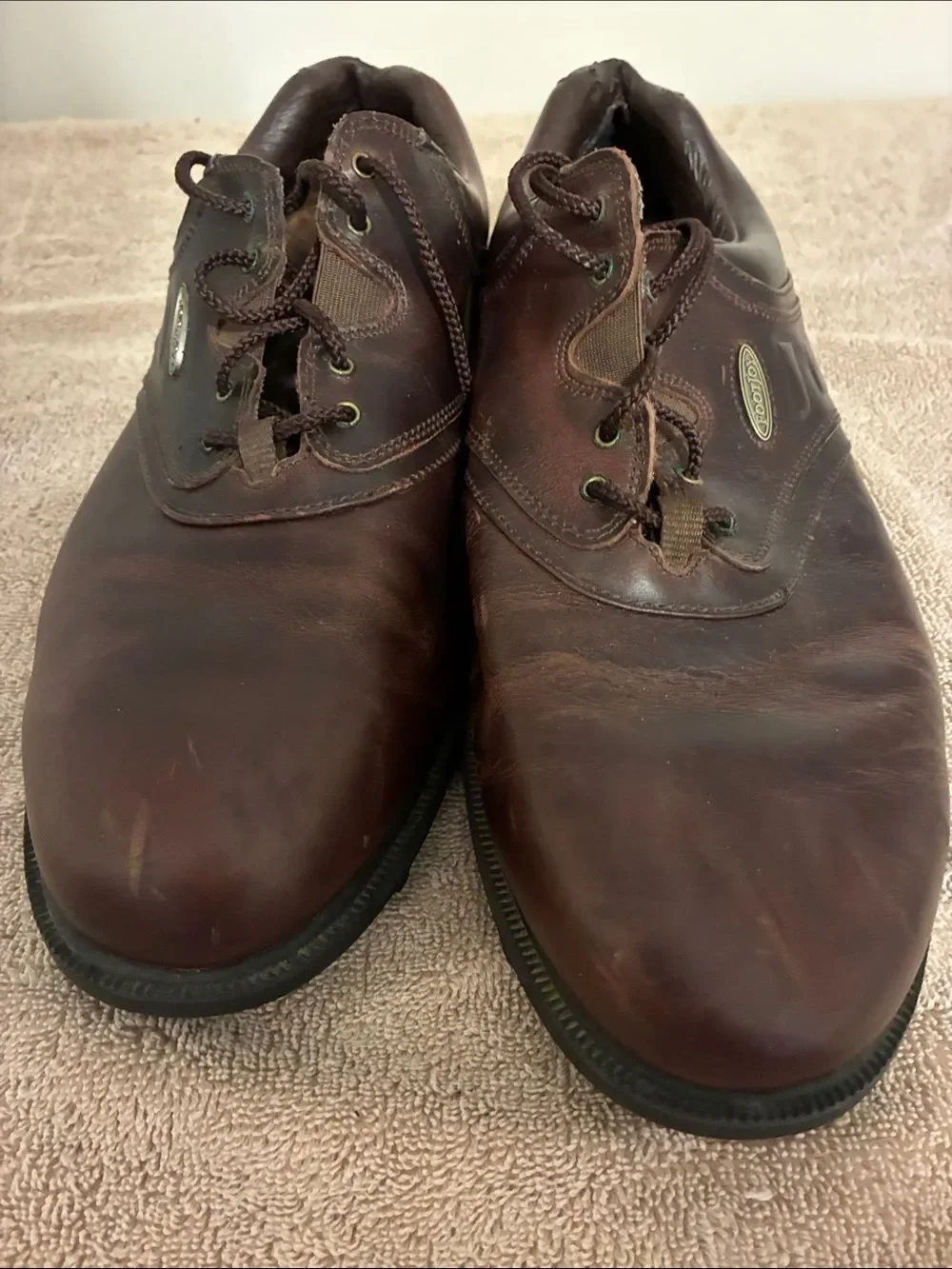 Men’s size 13W FootJoy‎ Brown Leather Oxford Golf Shoes